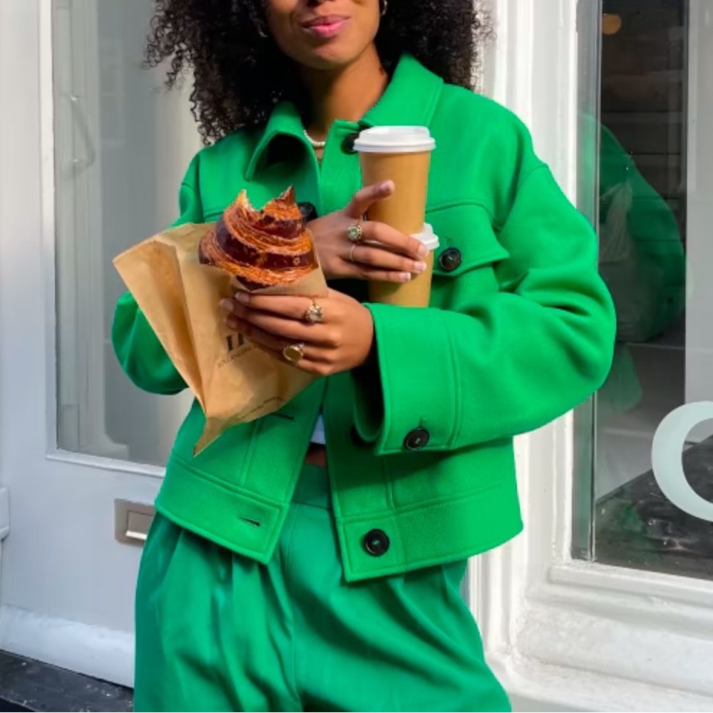 Sezane Erwann Jacket in Green Size S - Picture 2 of 10